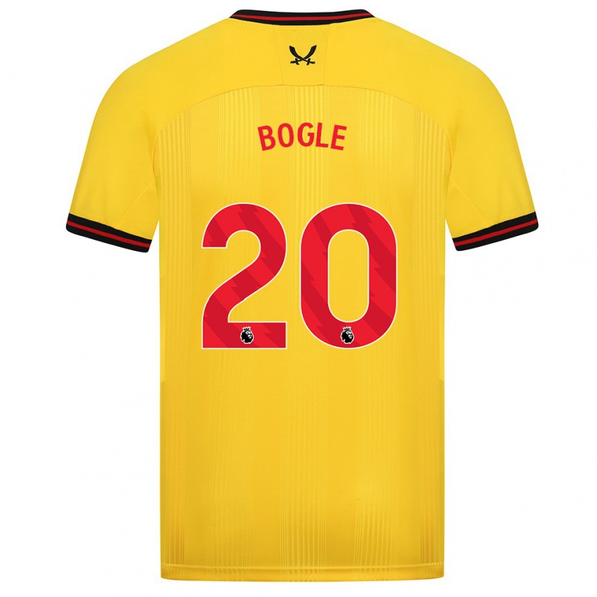 Kandiny Enfant Maillot Jayden Bogle #20 Jaune Tenues Extérieur 2023/24 T-Shirt