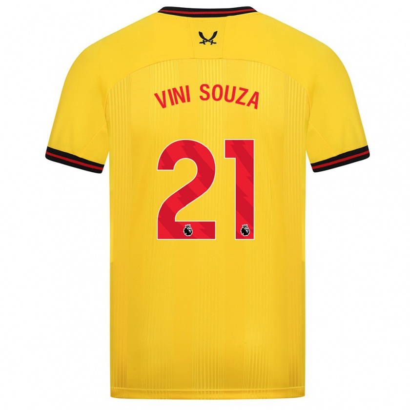 Kandiny Enfant Maillot Vini Souza #21 Jaune Tenues Extérieur 2023/24 T-Shirt