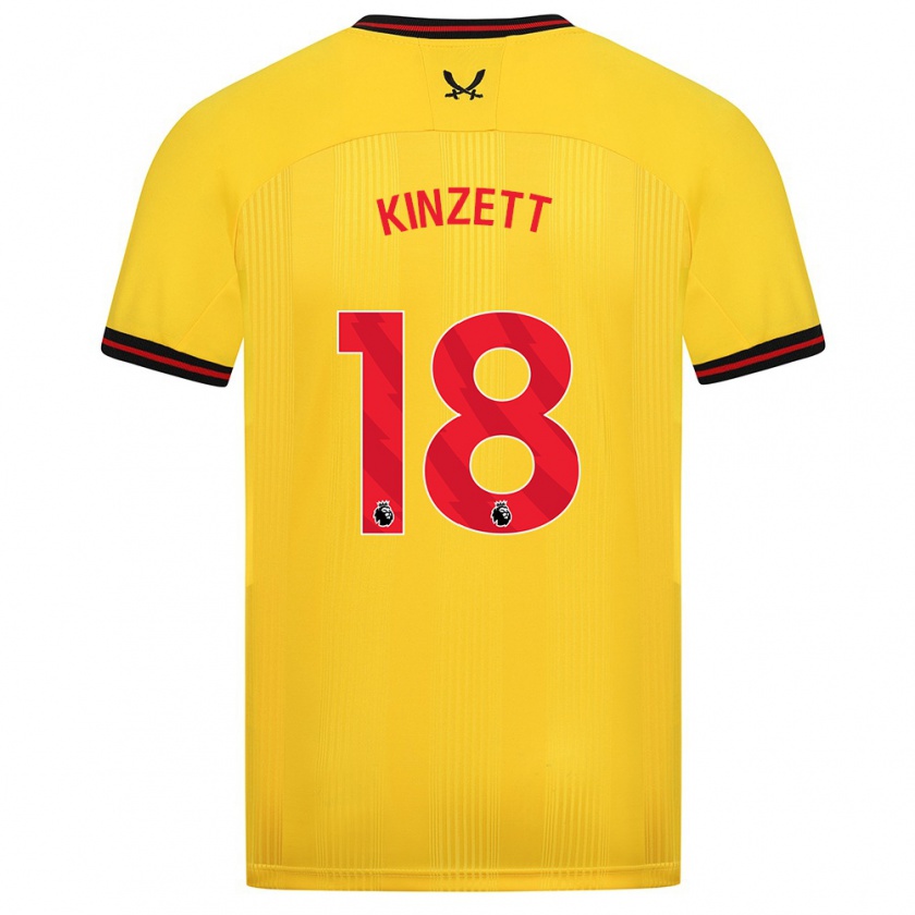 Kandiny Enfant Maillot Ella Kinzett #18 Jaune Tenues Extérieur 2023/24 T-Shirt