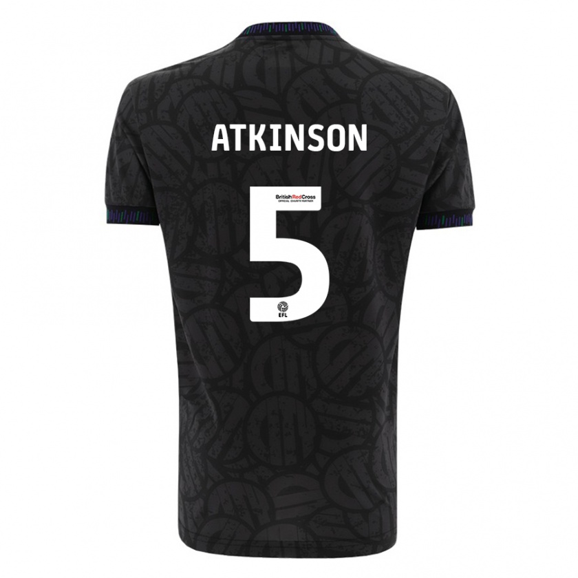 Kandiny Enfant Maillot Rob Atkinson #5 Noir Tenues Extérieur 2023/24 T-Shirt