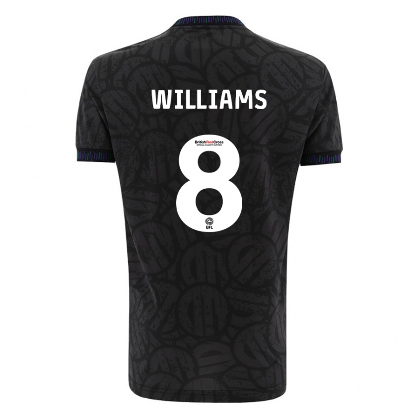 Kandiny Enfant Maillot Joe Williams #8 Noir Tenues Extérieur 2023/24 T-Shirt