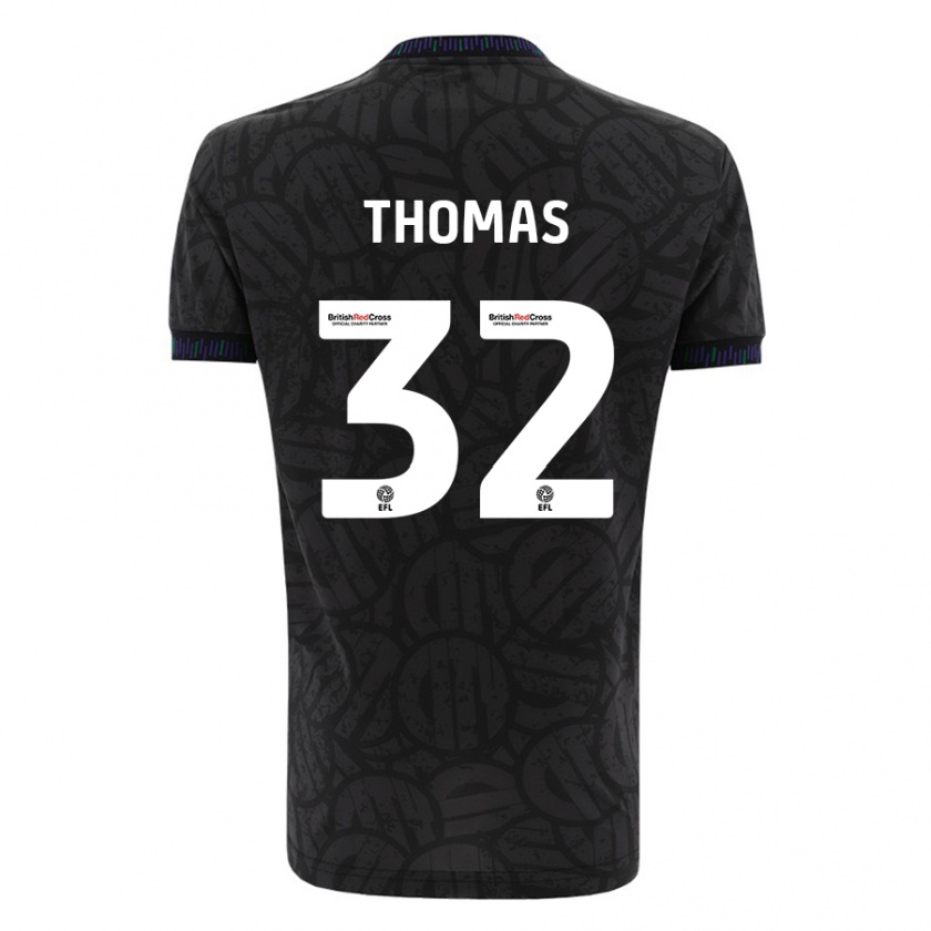 Kandiny Enfant Maillot Lewis Thomas #32 Noir Tenues Extérieur 2023/24 T-Shirt