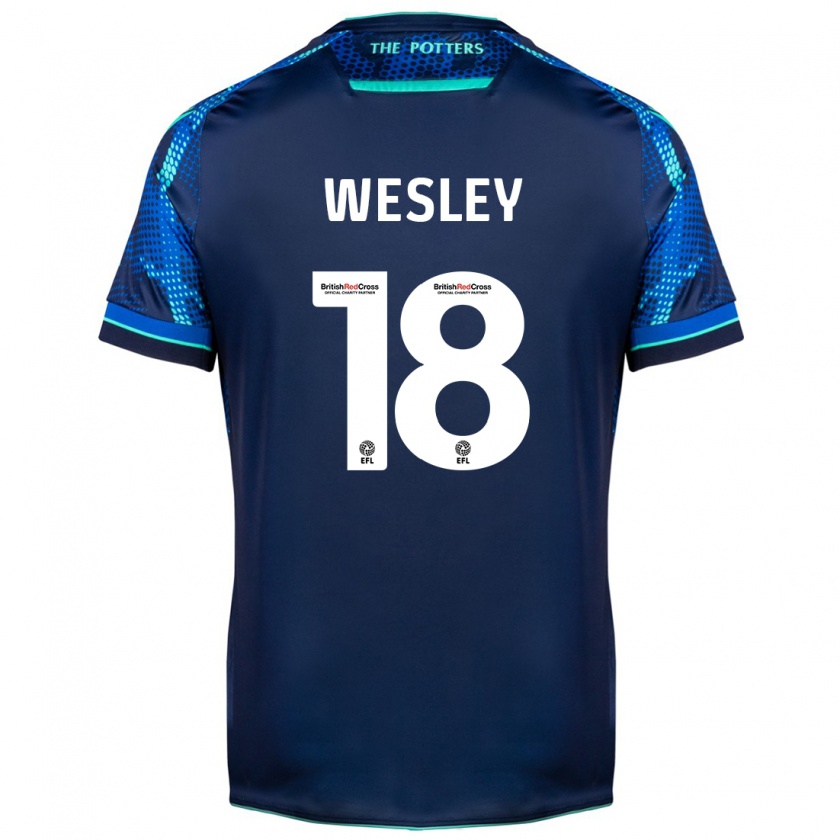 Kandiny Enfant Maillot Wesley Moraes #18 Marin Tenues Extérieur 2023/24 T-Shirt