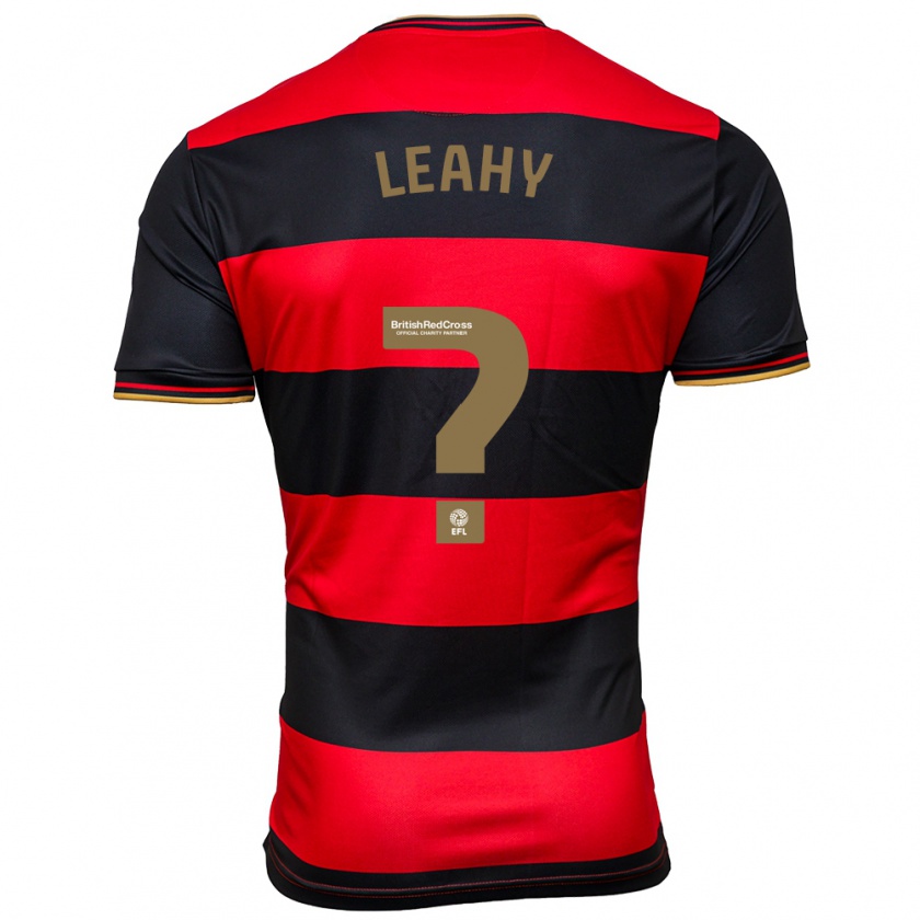 Kandiny Enfant Maillot Jake Leahy #0 Noir Rouge Tenues Extérieur 2023/24 T-Shirt