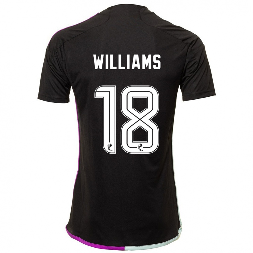 Kandiny Enfant Maillot Rhys Williams #18 Noir Tenues Extérieur 2023/24 T-Shirt