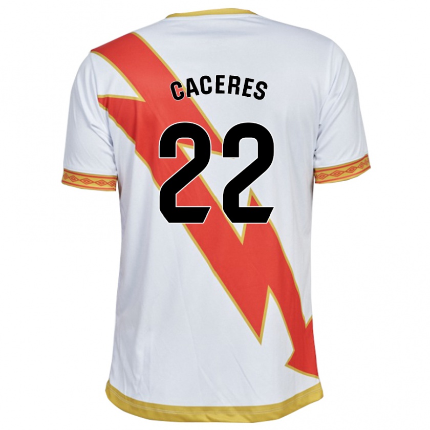 Kandiny Homme Maillot Daniel Cáceres #22 Blanc Tenues Domicile 2023/24 T-Shirt