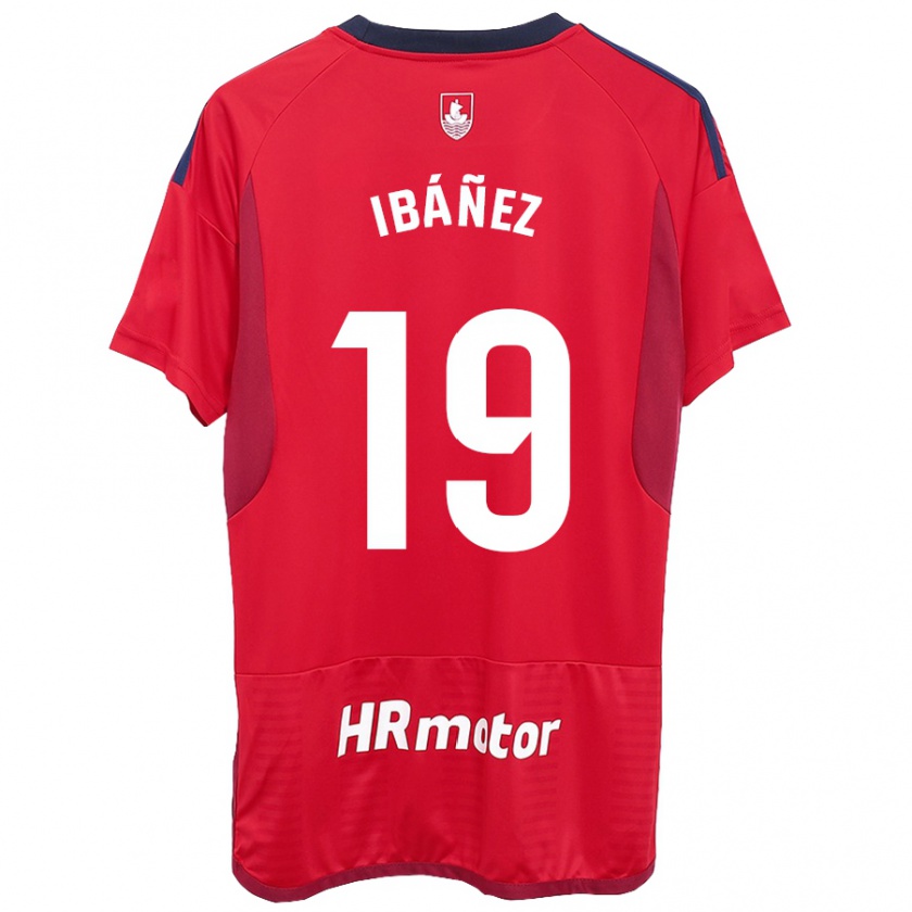 Kandiny Homme Maillot Pablo Ibáñez #19 Rouge Tenues Domicile 2023/24 T-Shirt