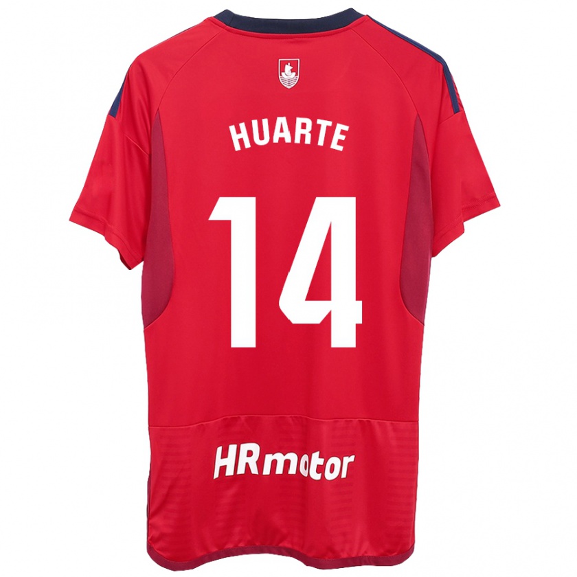 Kandiny Homme Maillot Xabi Huarte #14 Rouge Tenues Domicile 2023/24 T-Shirt