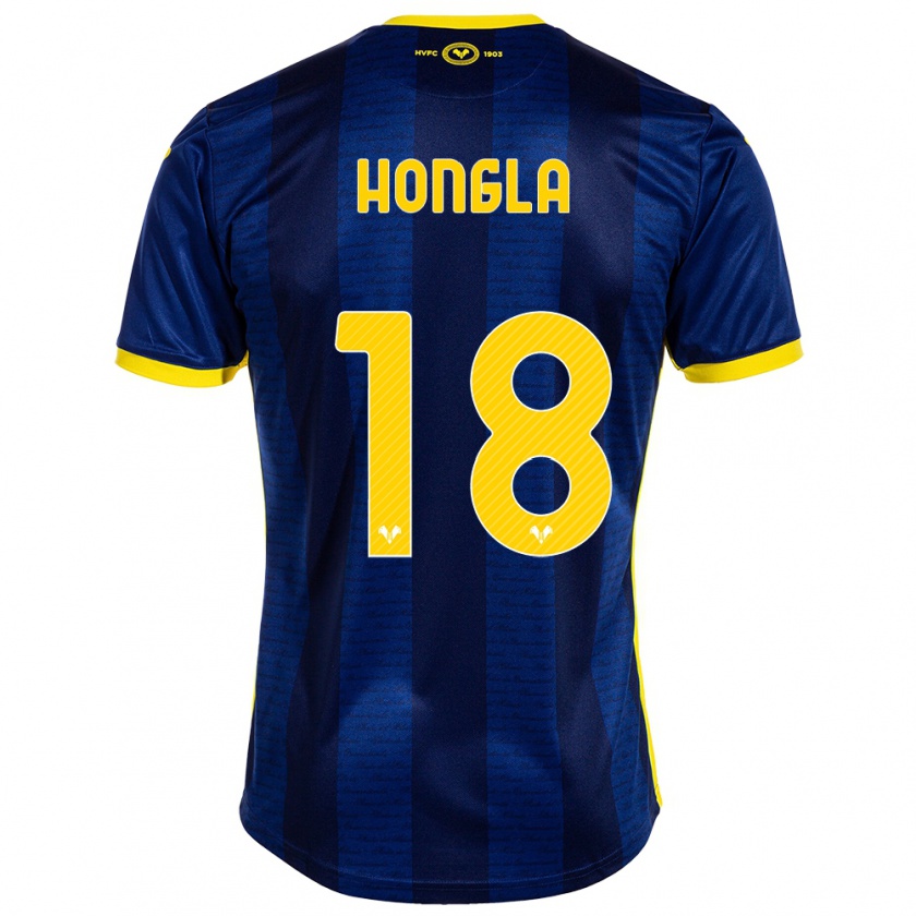 Kandiny Homme Maillot Martin Hongla #18 Marin Tenues Domicile 2023/24 T-Shirt