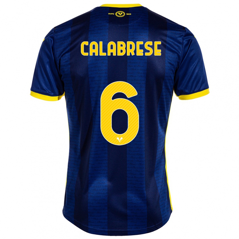 Kandiny Homme Maillot Nicolò Calabrese #6 Marin Tenues Domicile 2023/24 T-Shirt