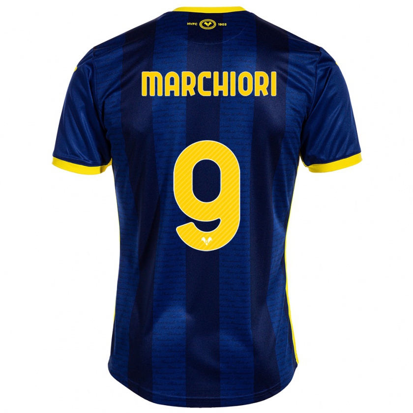 Kandiny Homme Maillot Giorgia Marchiori #9 Marin Tenues Domicile 2023/24 T-Shirt