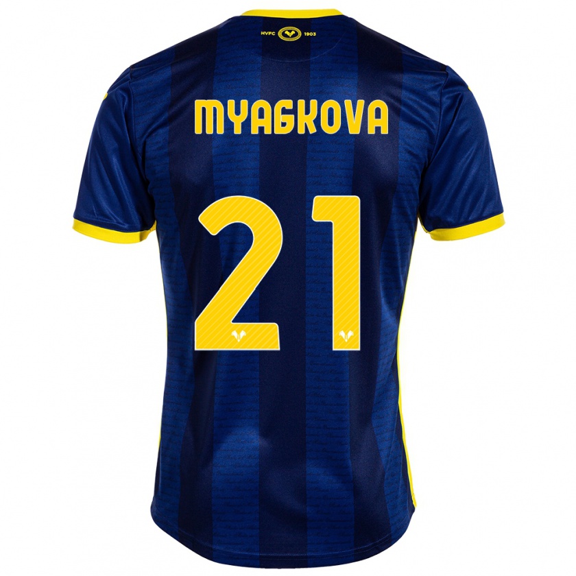 Kandiny Homme Maillot Alina Myagkova #21 Marin Tenues Domicile 2023/24 T-Shirt