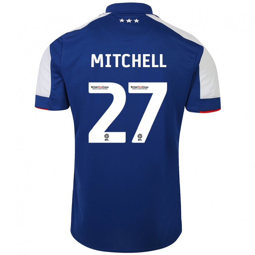 Kandiny Homme Maillot Leah Mitchell #27 Bleu Tenues Domicile 2023/24 T-Shirt