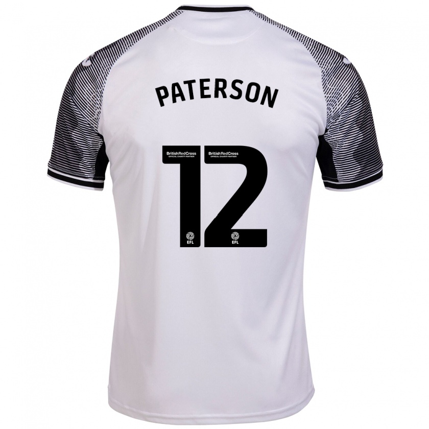 Kandiny Homme Maillot Jamie Paterson #12 Blanc Tenues Domicile 2023/24 T-Shirt