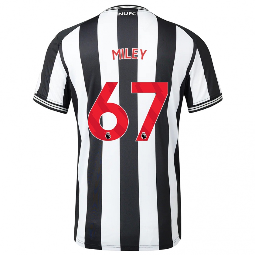 Kandiny Homme Maillot Lewis Miley #67 Noir Blanc Tenues Domicile 2023/24 T-Shirt