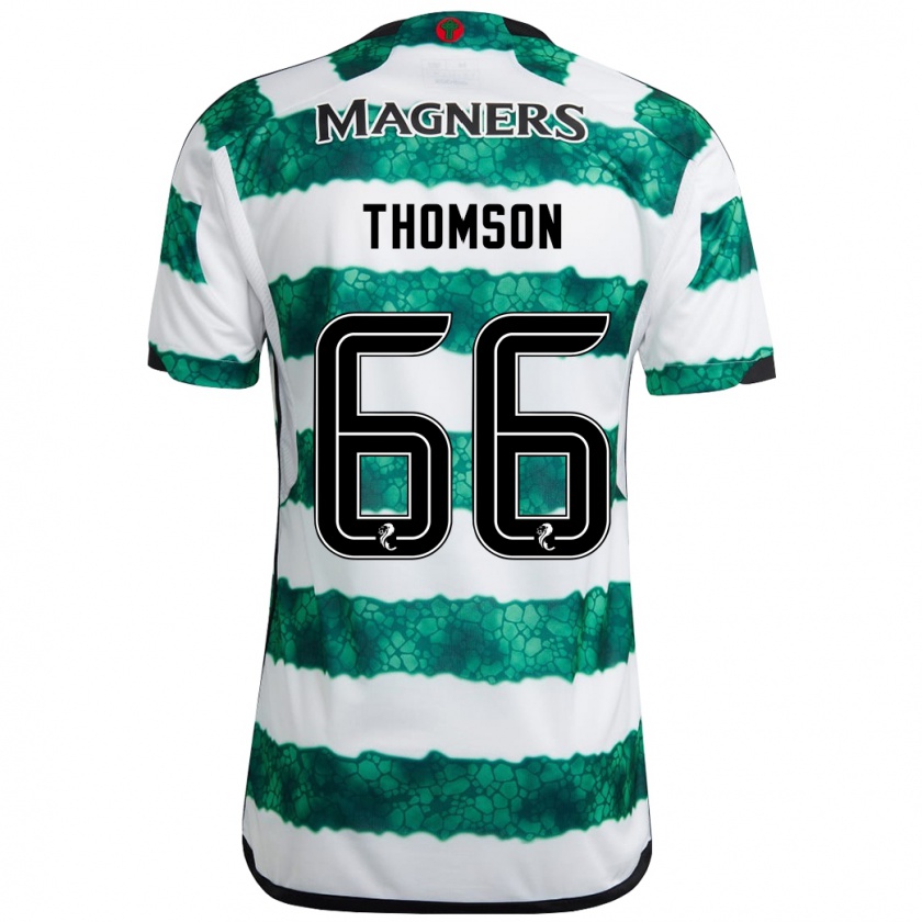 Kandiny Homme Maillot Corey Thomson #66 Vert Tenues Domicile 2023/24 T-Shirt