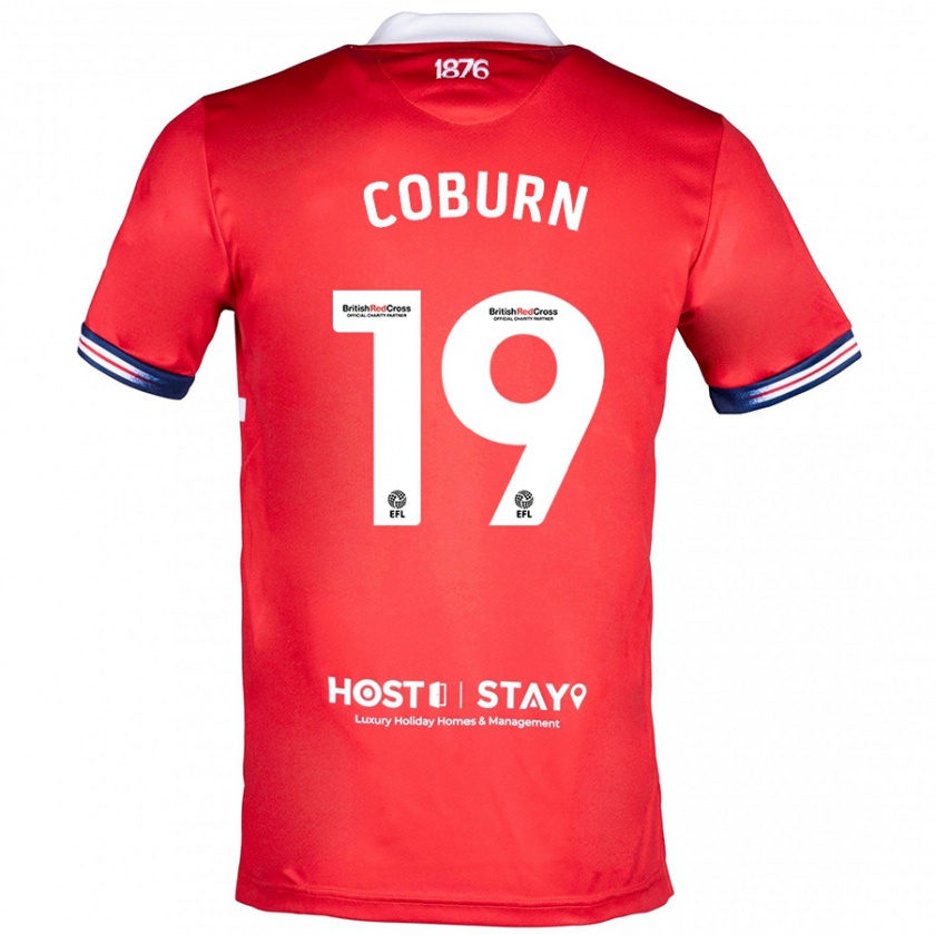 Kandiny Homme Maillot Josh Coburn #19 Rouge Tenues Domicile 2023/24 T-Shirt