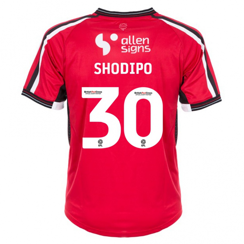 Kandiny Homme Maillot Olamide Shodipo #30 Rouge Tenues Domicile 2023/24 T-Shirt