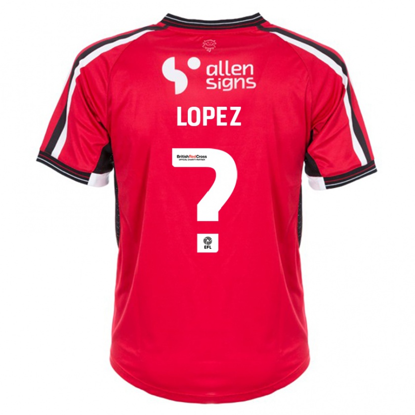 Kandiny Homme Maillot Jersey Lopez #0 Rouge Tenues Domicile 2023/24 T-Shirt