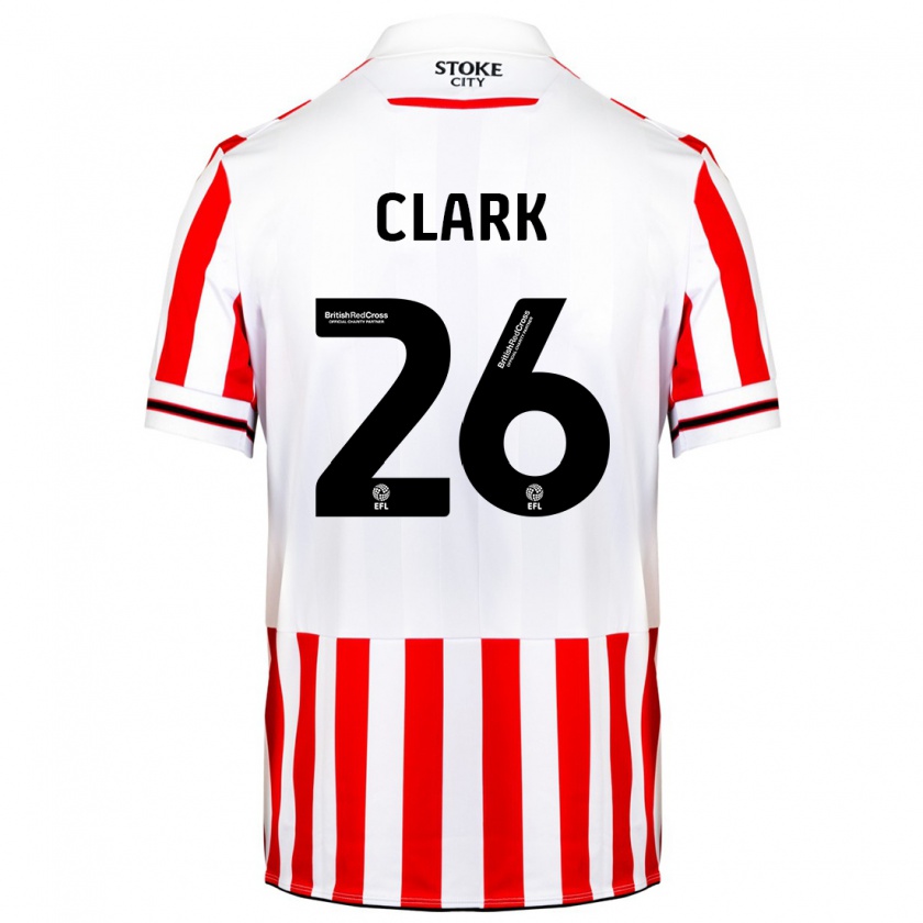 Kandiny Homme Maillot Ciaran Clark #26 Rouge Blanc Tenues Domicile 2023/24 T-Shirt