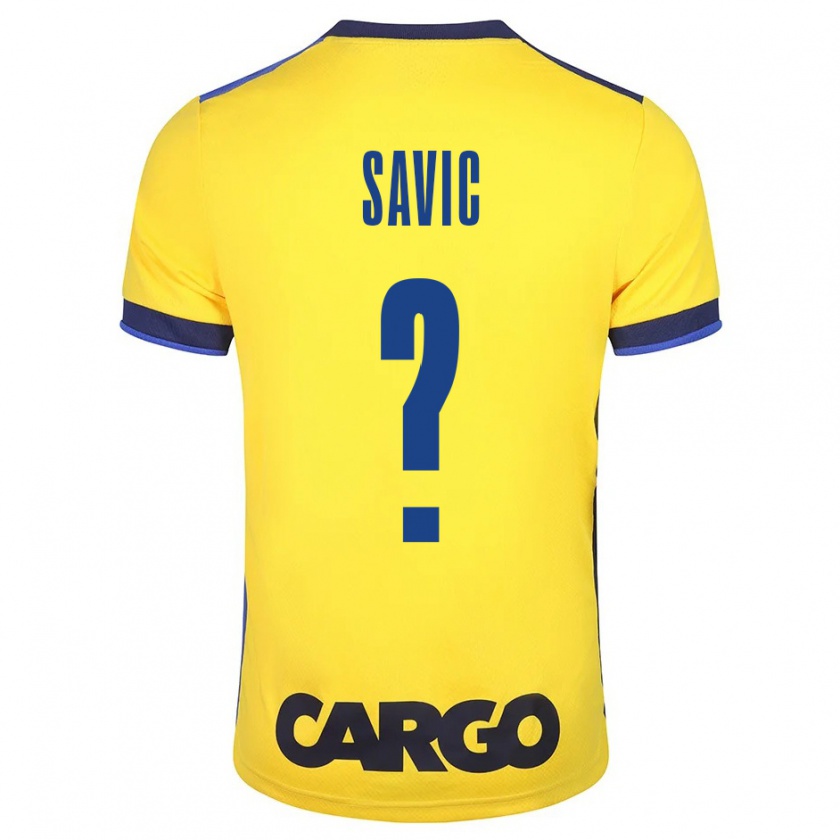 Kandiny Homme Maillot Rom Savic #0 Jaune Tenues Domicile 2023/24 T-Shirt