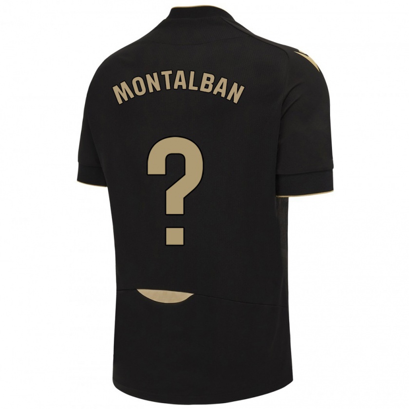 Kandiny Homme Maillot Sergio Montalbán #0 Noir Tenues Extérieur 2023/24 T-Shirt