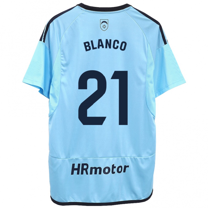 Kandiny Homme Maillot Alexia Blanco Llacuno #21 Bleu Tenues Extérieur 2023/24 T-Shirt