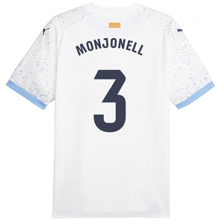 Kandiny Homme Maillot Eric Monjonell #3 Blanc Tenues Extérieur 2023/24 T-Shirt