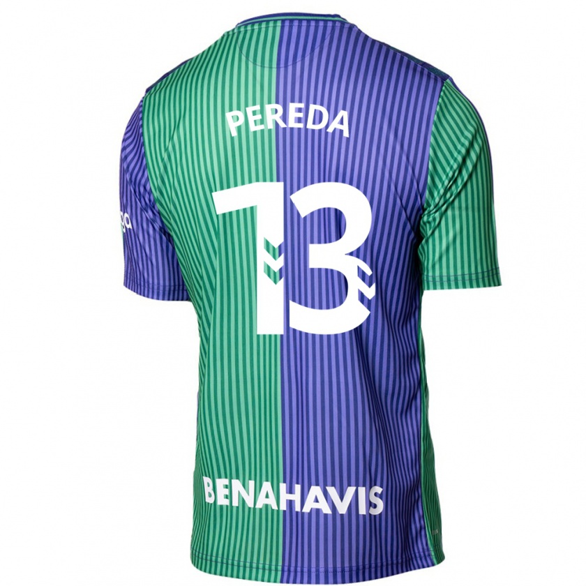 Kandiny Homme Maillot Adrián Pereda #13 Vert Bleu Tenues Extérieur 2023/24 T-Shirt