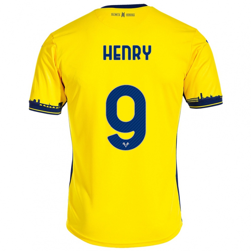 Kandiny Homme Maillot Thomas Henry #9 Jaune Tenues Extérieur 2023/24 T-Shirt