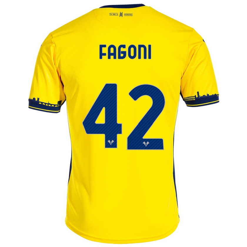 Kandiny Homme Maillot Marco Fagoni #42 Jaune Tenues Extérieur 2023/24 T-Shirt