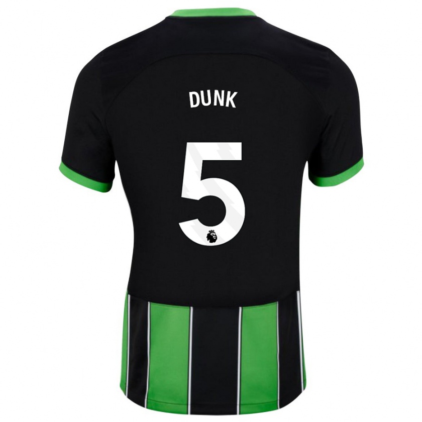 Kandiny Homme Maillot Lewis Dunk #5 Vert Noir Tenues Extérieur 2023/24 T-Shirt