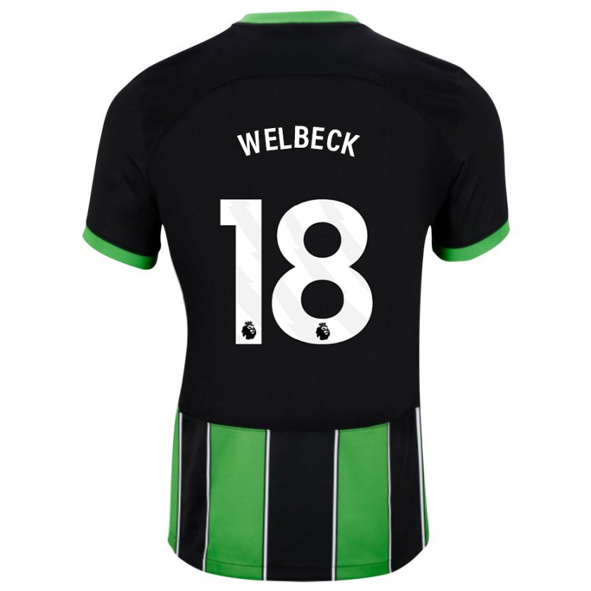 Kandiny Homme Maillot Danny Welbeck #18 Vert Noir Tenues Extérieur 2023/24 T-Shirt