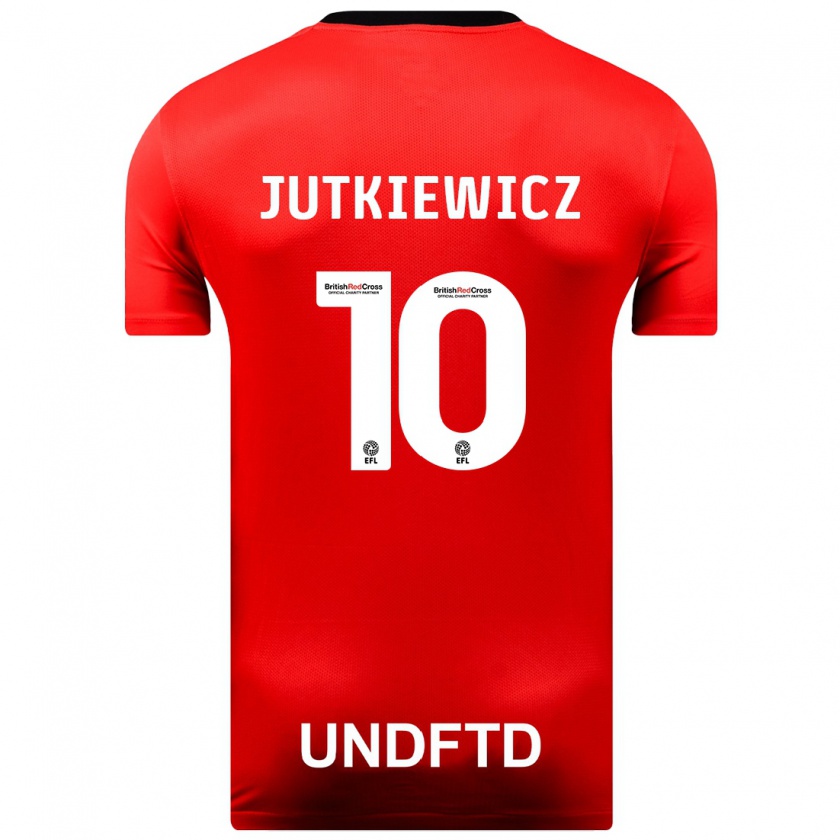 Kandiny Homme Maillot Lukas Jutkiewicz #10 Rouge Tenues Extérieur 2023/24 T-Shirt