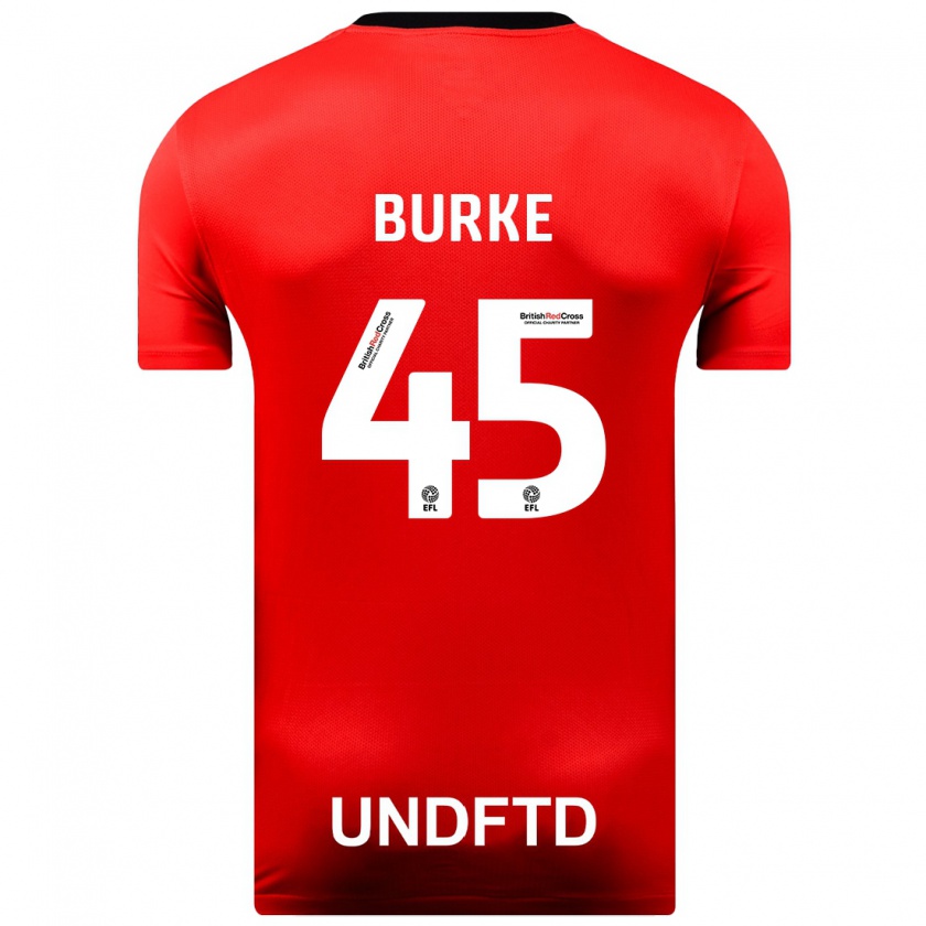 Kandiny Homme Maillot Oliver Burke #45 Rouge Tenues Extérieur 2023/24 T-Shirt