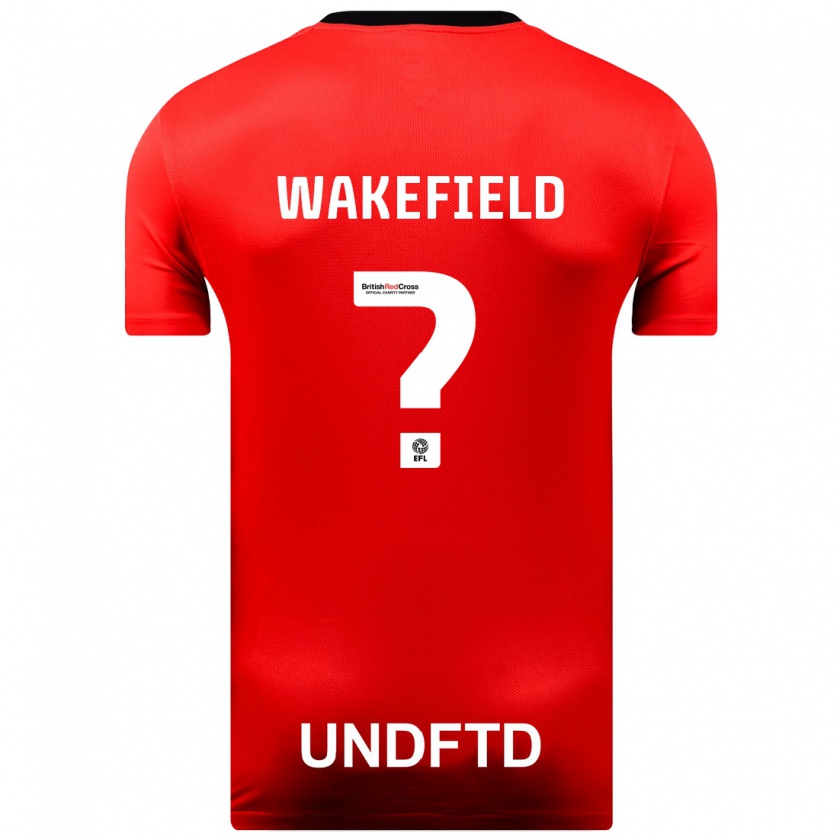 Kandiny Homme Maillot Kieran Wakefield #0 Rouge Tenues Extérieur 2023/24 T-Shirt