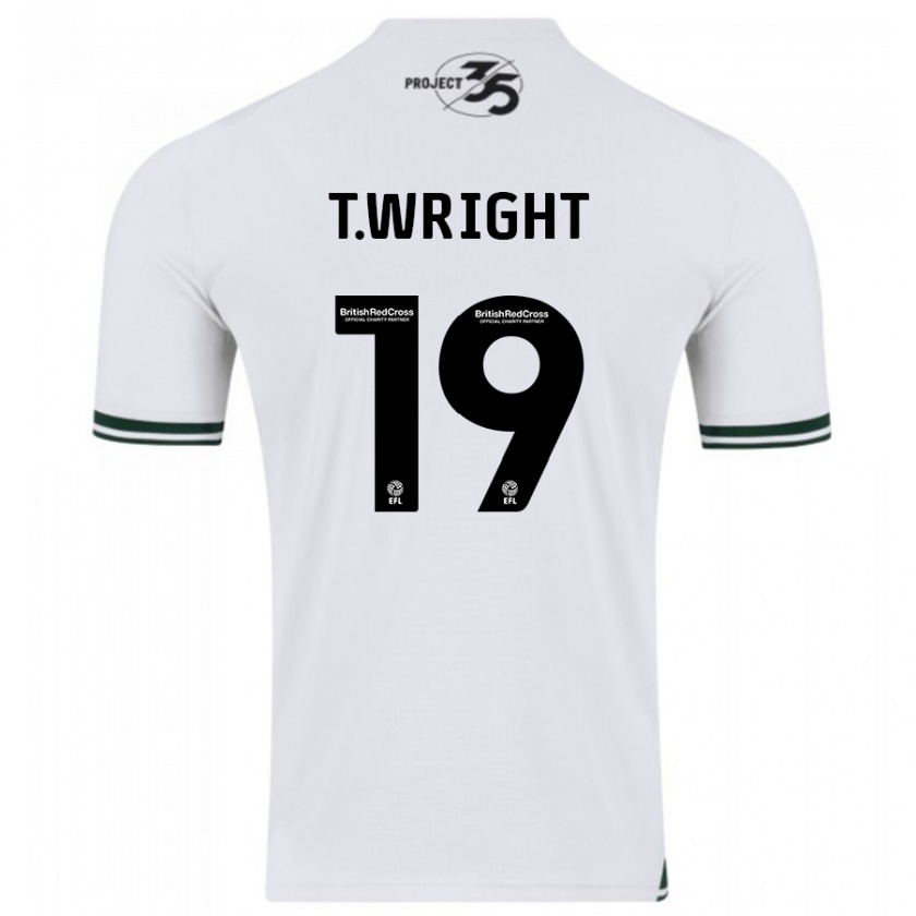 Kandiny Homme Maillot Tyreik Wright #19 Blanc Tenues Extérieur 2023/24 T-Shirt