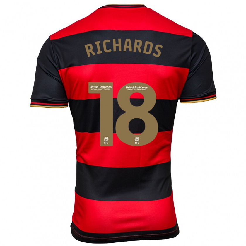 Kandiny Homme Maillot Taylor Richards #18 Noir Rouge Tenues Extérieur 2023/24 T-Shirt