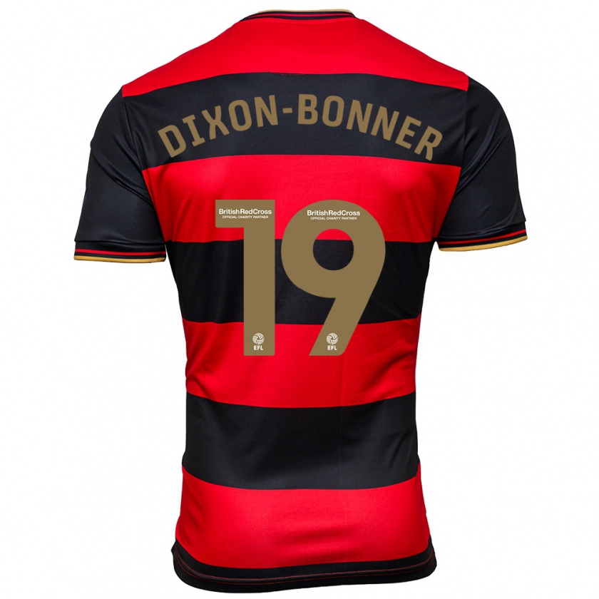 Kandiny Homme Maillot Elijah Dixon-Bonner #19 Noir Rouge Tenues Extérieur 2023/24 T-Shirt