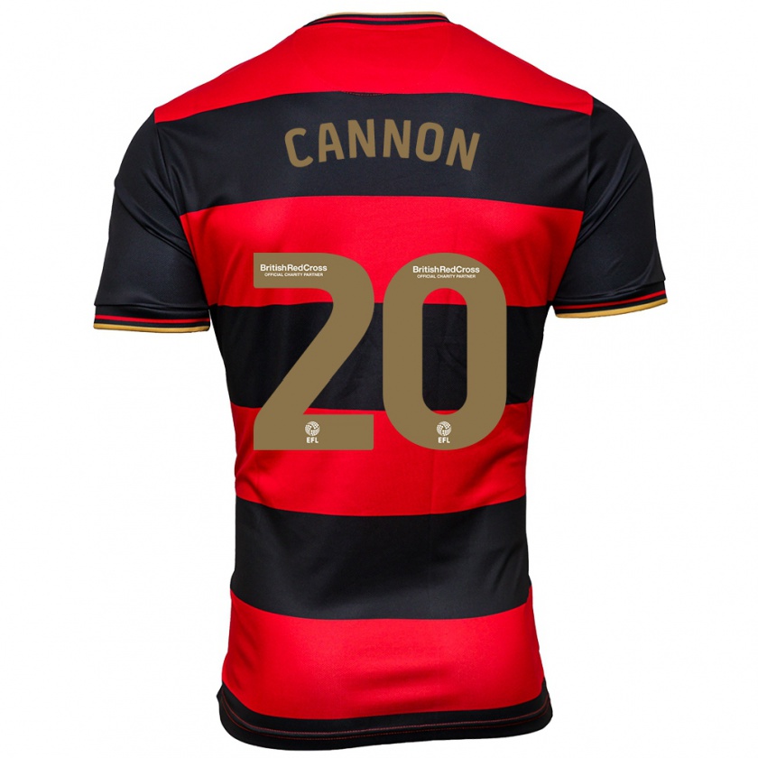 Kandiny Homme Maillot Reggie Cannon #20 Noir Rouge Tenues Extérieur 2023/24 T-Shirt