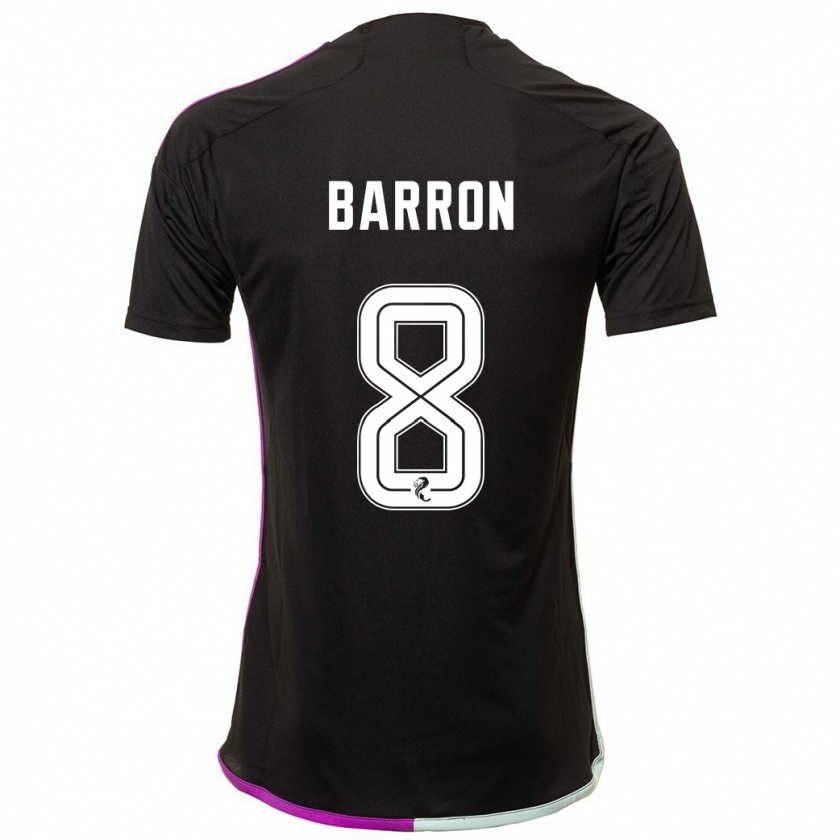 Kandiny Homme Maillot Connor Barron #8 Noir Tenues Extérieur 2023/24 T-Shirt