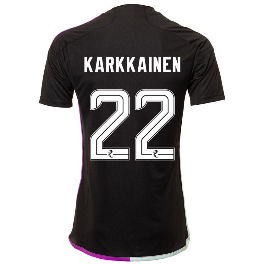 Kandiny Homme Maillot Elena Kärkkäinen #22 Noir Tenues Extérieur 2023/24 T-Shirt