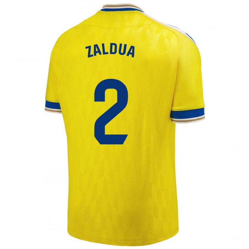 Kandiny Femme Maillot Joseba Zaldua #2 Jaune Tenues Domicile 2023/24 T-Shirt