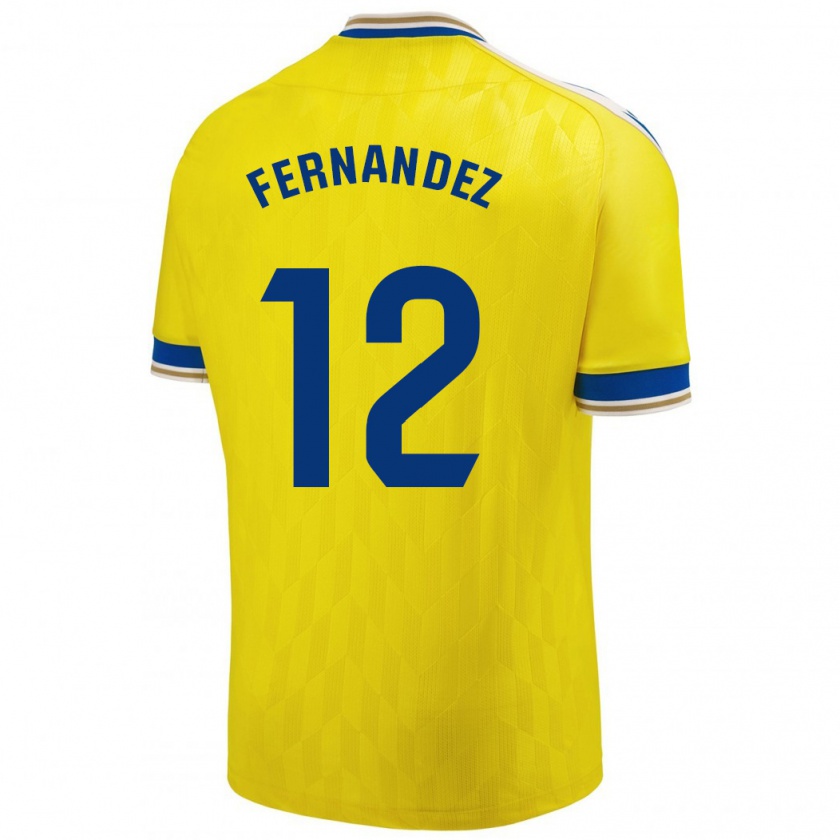 Kandiny Femme Maillot Sandra Fernández León #12 Jaune Tenues Domicile 2023/24 T-Shirt