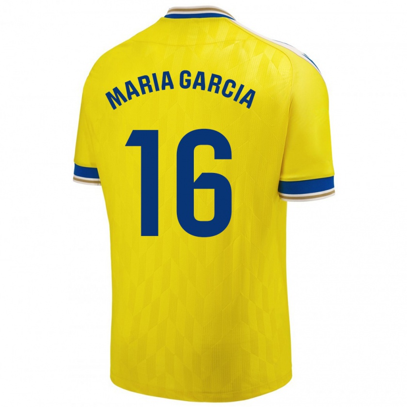 Kandiny Femme Maillot Maria García Fernández #16 Jaune Tenues Domicile 2023/24 T-Shirt