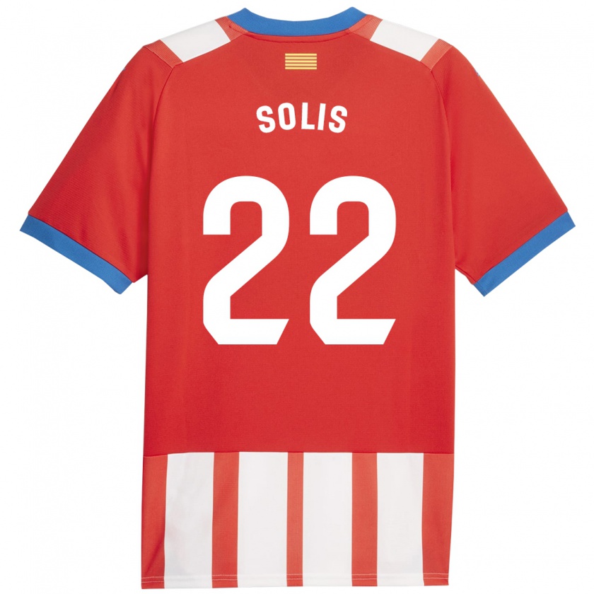 Kandiny Femme Maillot Jhon Solís #22 Rouge Blanc Tenues Domicile 2023/24 T-Shirt