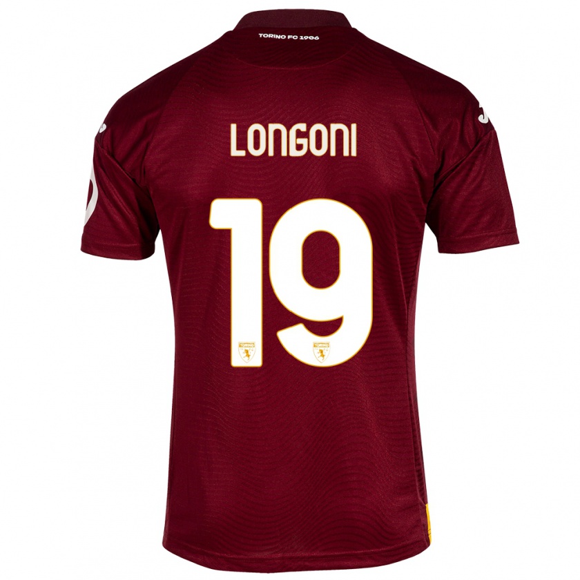 Kandiny Femme Maillot Marco Longoni #19 Rouge Foncé Tenues Domicile 2023/24 T-Shirt