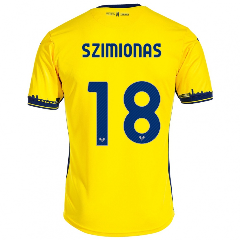 Kandiny Femme Maillot Luca Szimionas #18 Jaune Tenues Extérieur 2023/24 T-Shirt