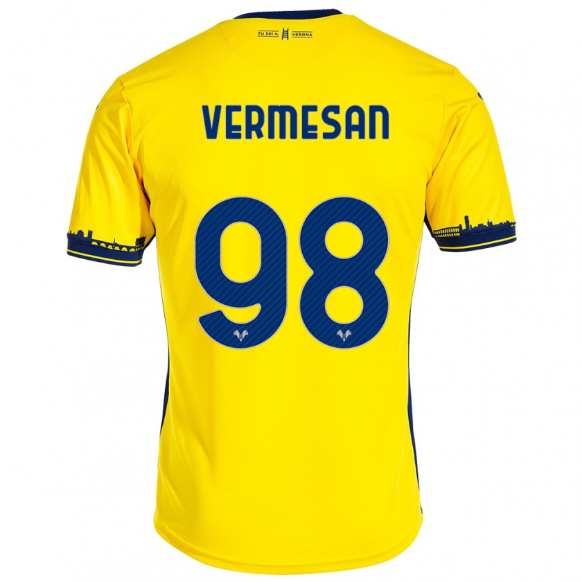 Kandiny Femme Maillot Ioan Vermesan #98 Jaune Tenues Extérieur 2023/24 T-Shirt