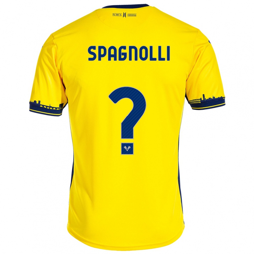 Kandiny Femme Maillot Matteo Spagnolli #0 Jaune Tenues Extérieur 2023/24 T-Shirt